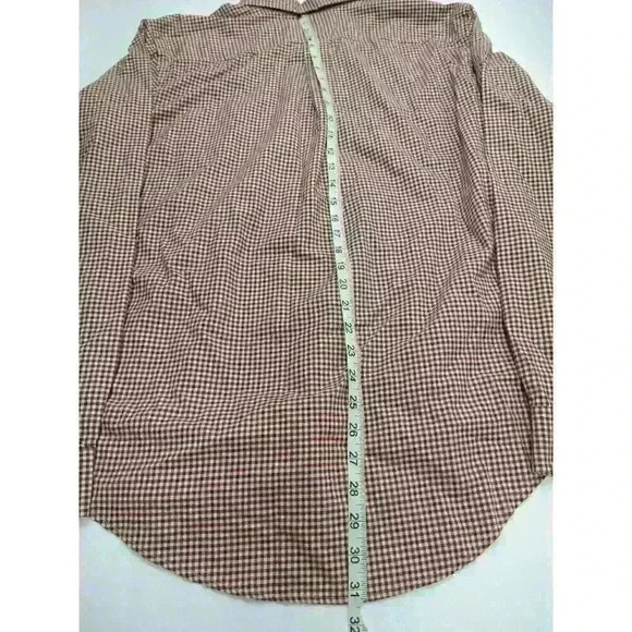 Eddie Bauer Flannel Shirt Mens L Dark Red Classic Fit Check Plaid Twill Cotton - Picture 7 of 10